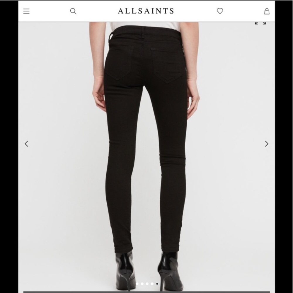 ALL SAINTS skinny black jeans